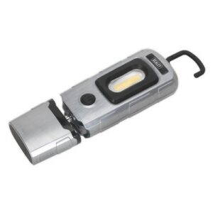 Sealey LED3601BA Rechargeable 360° Inspection Lamp 2W COB + 1W LED Brushed Aluminium Effect