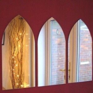 Set of Three Gothic Arch Mirrors - 45cm x 20cm each
