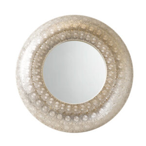 Silver Round Moroccan Filigree Mirror 72 cm