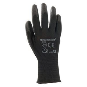 Silverline 819015 Large Palm Gloves - Black
