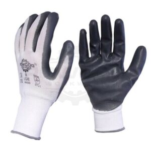 (Small) Nitrile Safety Work Gloves PPE | GREY | Builders Mechanic Warehouse DIY