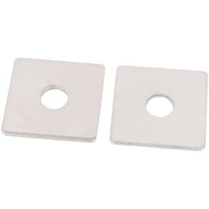 sourcingmap M8 x 30mm Square Stainless Steel Flat Repair Plate Silver Tone 2pcs