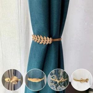 Strap Stretchable Holders Curtains Home Color Accessories Pearl Buckles Feather Modern Tieback Decorations Golden Window Clips