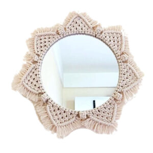 (Sunflower - With Mirror) Macrame Mirror Boho Home Decor