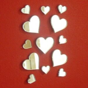 Super Cool Creations Pack of 10 Hearts Mirrors - Size 6cm
