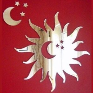Super Cool Creations Sun with Cut Out Moon & Stars Mirror - 20cm
