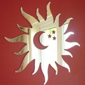 Super Cool Creations Sun with Moon & Stars Cut Out Mirror - 35cm