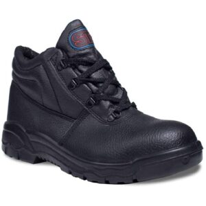 SuperTouch Chukka Boots S1P Black Leather Steel Toe Cap & Mid Sole Safety Boots