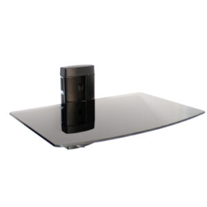 Tempered Black Glass Floating Shelf 1 Tier | M&W