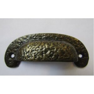 Textured Cabinet Cup Pull Antique Brass