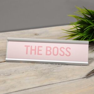 The Boss Pink Desk Plaque