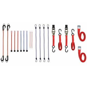 Toolland 20 Piece Ratchet Strap and Bungee Cord Set Hook Stretch Rope ARATS2
