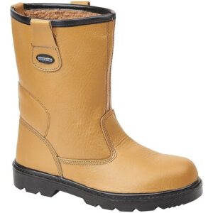 Tuffking 9050 S1P Mens Tan Fur Lined Steel Toe Cap Rigger Safety Boots Work Boot