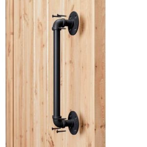(Type) Pipe Industrial Style Black Barn Door Handle For Sliding Barn Door  (black)