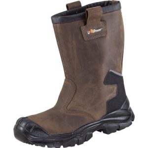 U-Power Alaska S3 Brown Leather Wing-Tex Metal Free Full Safety Toecap Midsole Rigger