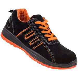 Urgent Men's Safety Shoes Steel Toe Cap Safety Workwear Shoes 216 S1 Black Orange