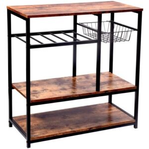 Vintage Kitchen Baker's Rack Utility Storage Shelf Stand Organizer Coffee Workstation