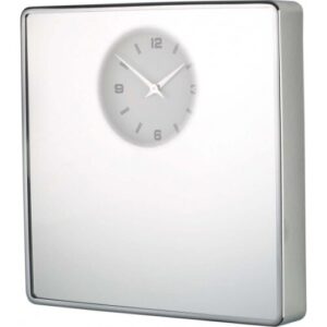 wall clock Mirror 33.5 x 32.5 cm chrome silver