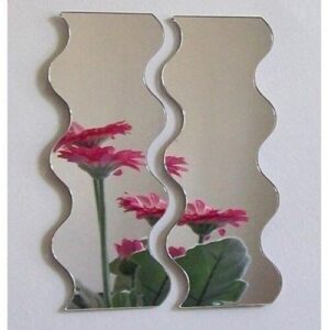 Wavey Mirrors Pair - 12cm x 5cm each