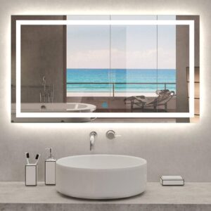 Xinyang 1500x800 Large Illuminated Led Bathroom Mirror with Demister Pad [IP44 Rated] Rectangular Backlit Wall Mounted